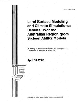 Land-Surface Modeling and Climate Simulations: Results over the Autstralian Region from Sixteen AMIP2 Models