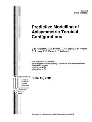 Predictive Modelling of Axisymmetric Toroidal Configurations