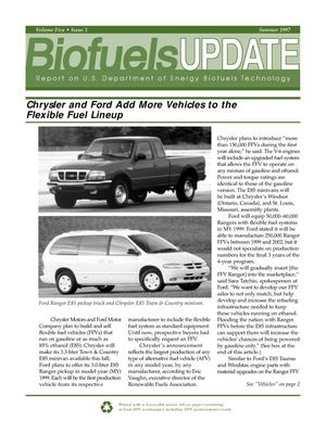 Biofuels Update: Report on U.S. Department of Energy Biofuels Technology - Summer 1997, Vol. 5, No. 3