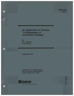 Application of famulus: a bibliography of quantitative ecology