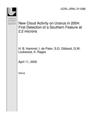 New Cloud Activity on Uranus in 2004: First Detection of a Southern Feature at 2.2 microns