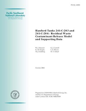 Hanford Tanks 241-C-203 and 241-C-204: Residual Waste Contaminant Release Model and Supporting Data
