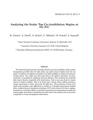 Analyzing the scalar top co-annihilation region at the ILC