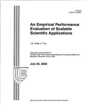 An Empirical Performance Evaluation of Scalable Scientific Applications