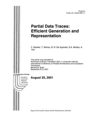 Partial Data Traces: Efficient Generation and Representation
