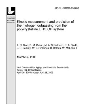 Kinetic measurement and prediction of the hydrogen outgassing from the polycrystalline LiH/LiOH system