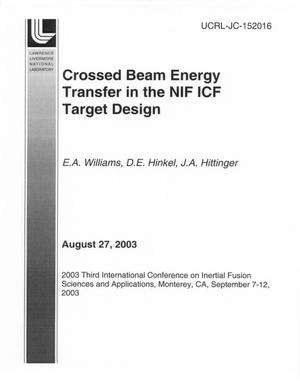 Crossed Beam Energy Transfer in the NIF ICF Target Design