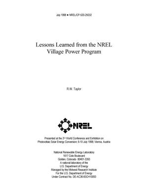 Lessons Learned from the NREL Village Power Program