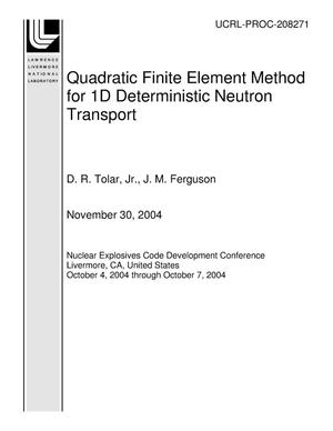 Quadratic Finite Element Method for 1D Deterministic Neutron Transport