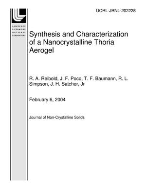 Synthesis and Characterization of a Nanocrystalline Thoria Aerogel