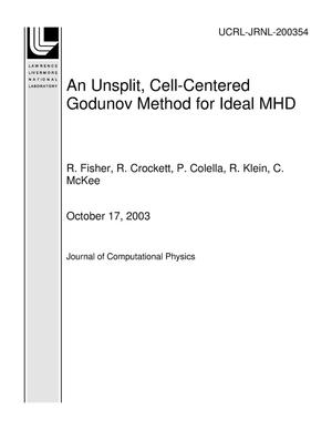An Unsplit, Cell-Centered Godunov Method for Ideal MHD