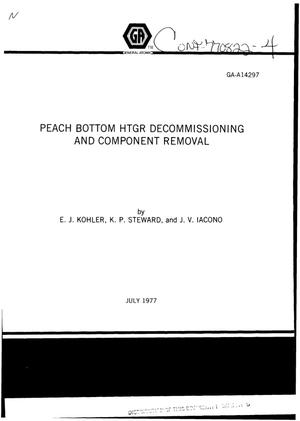 Peach Bottom HTGR decommissioning and component removal