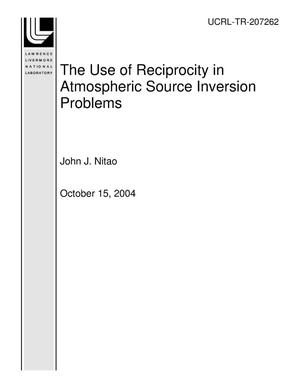 The Use of Reciprocity in Atmospheric Source Inversion Problems