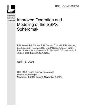 Improved Operation and Modeling of the SSPX Spheromak