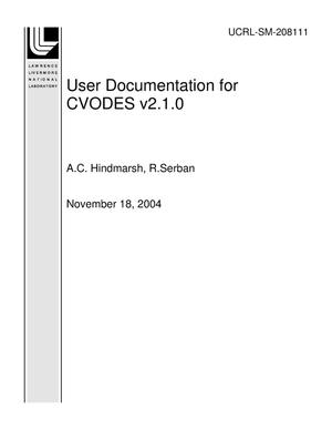 User Documentation for CVODES v2.1.0