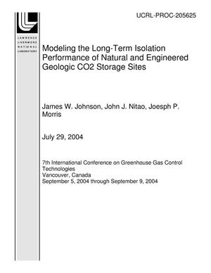 Modeling the Long-Term Isolation Performance of Natural and Engineered Geologic CO2 Storage Sites