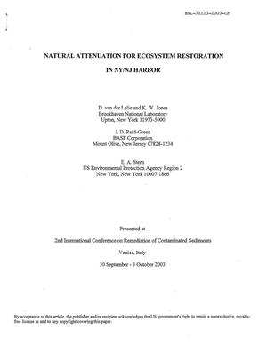 Natural Attenuation for Ecosystem Restoration in NY/NJ Harbor