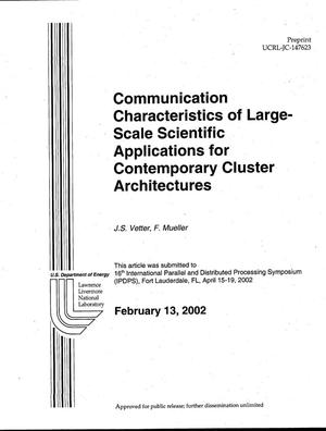 Communication Characteristics of Large-Scale Scientific Applications for Contemporary Cluster Architectures