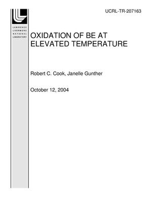 OXIDATION OF BE AT ELEVATED TEMPERATURE