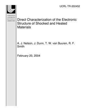 Direct Characterization of the Electronic Structure of Shocked and Heated Materials