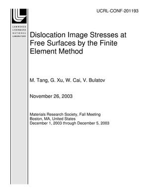 Dislocation Image Stresses at Free Surfaces by the Finite Element Method