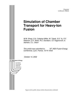 Simulation of Chamber Transport for Heavy-Ion Fusion