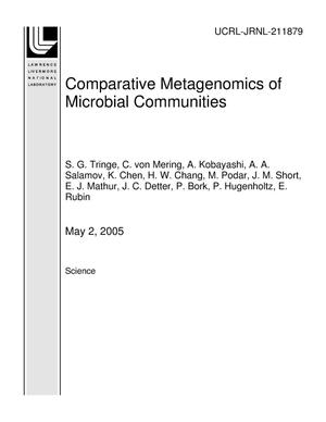 Primary view of object titled 'Comparative Metagenomics of Microbial Communities'.