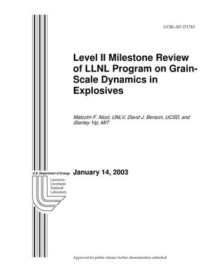 Level II Milestone Review of LLNL Program on Grain-Scale Dynamics in Explosives