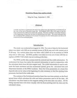 Neutrino beam line optics study