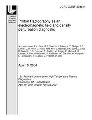 Proton Radiography as an electromagnetic field and density perturbation diagnostic