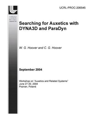 Searching for Auxetics with DYNA3D and ParaDyn