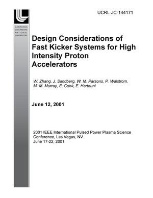 Design Considerations of Fast Kicker Systems for High Intensity Proton Accelerators
