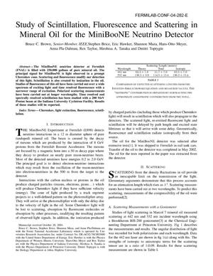Study of scintillation, fluorescence and scattering in mineral oil for the MiniBooNE neutrino detector
