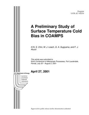 A Preliminary Study of Surface Temperature Cold Bias in COAMPS