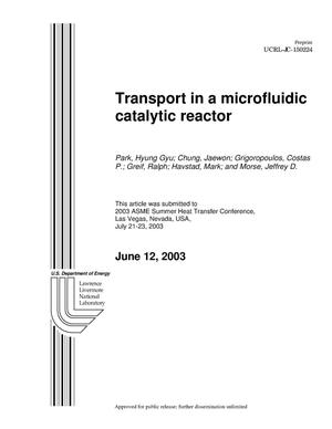 Transport in a Microfluidic Catalytic Reactor
