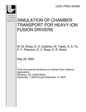 Primary view of object titled 'Simulation of Chamber Transport for Heavy-Ion Fusion Drivers'.