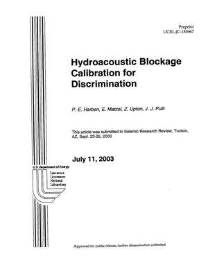 Hydroacoustic Blockage Calibration for Discrimination