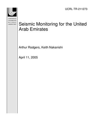 Seismic Monitoring for the United Arab Emirates