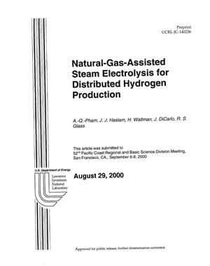 Natural-gas-assisted steam electrolysis for distributed hydrogen production