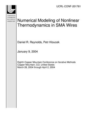 Numerical Modeling of Nonlinear Thermodynamics in SMA Wires