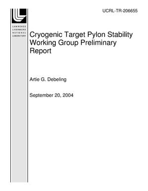 Cryogenic Target Pylon Stability Working Group Preliminary Report