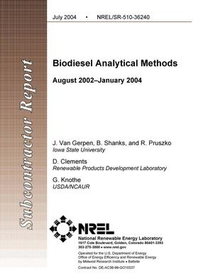 Biodiesel Analytical Methods: August 2002--January 2004