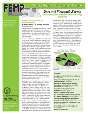 Save with Renewable Energy: A Technical Bulletin for Federal Renewable Energy Champions