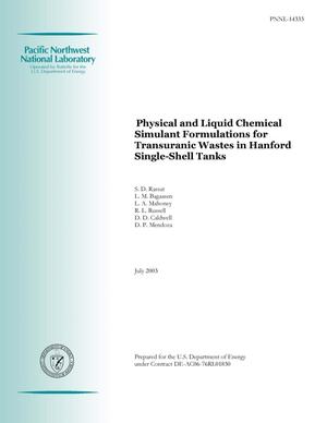 Physical and Liquid Chemical Simulant Formulations for Transuranic Waste in Hanford Single-Shell Tanks