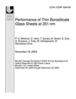 Performance of Thin Borosilicate Glass Sheets at 351-nm