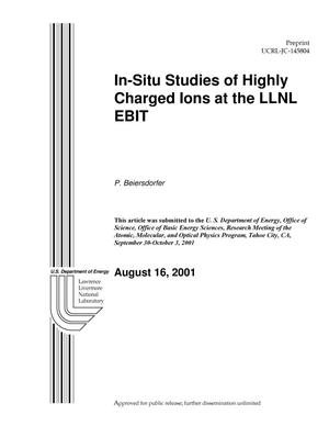 In-situ Studies of Highly Charged Ions at the LLNL EBIT