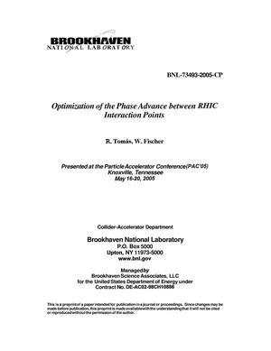 Optimization of the Phase Advance Between Rhic Interaction Points.
