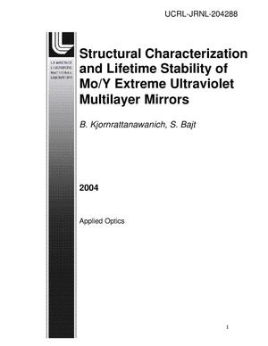 Structural Characterization and Lifetime Stability of Mo/Y Extreme Ultraviolet Multilayer Mirrors