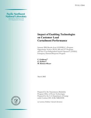 Impact of Enabling Technologies on Customer Load Curtailment Performance Summer 2001 Results from NYSERDA's PON 585 and 577 Programs and NYISO's Emergency Demand Response Program