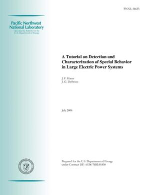 A Tutorial on Detection and Characterization of Special Behavior in Large Electric Power Systems